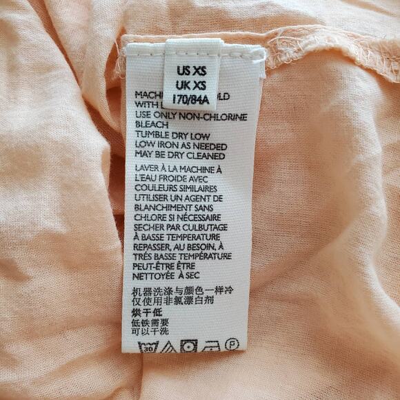 Free People We The Free Tie Front Peasant Top XS Lightweight Cottage Feminine - Picture 14 of 16